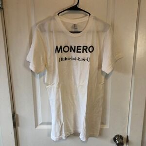 Monero T-Shirt XMR Your Favorite Cryptocurrency White size M "Fuhn juh buh l"